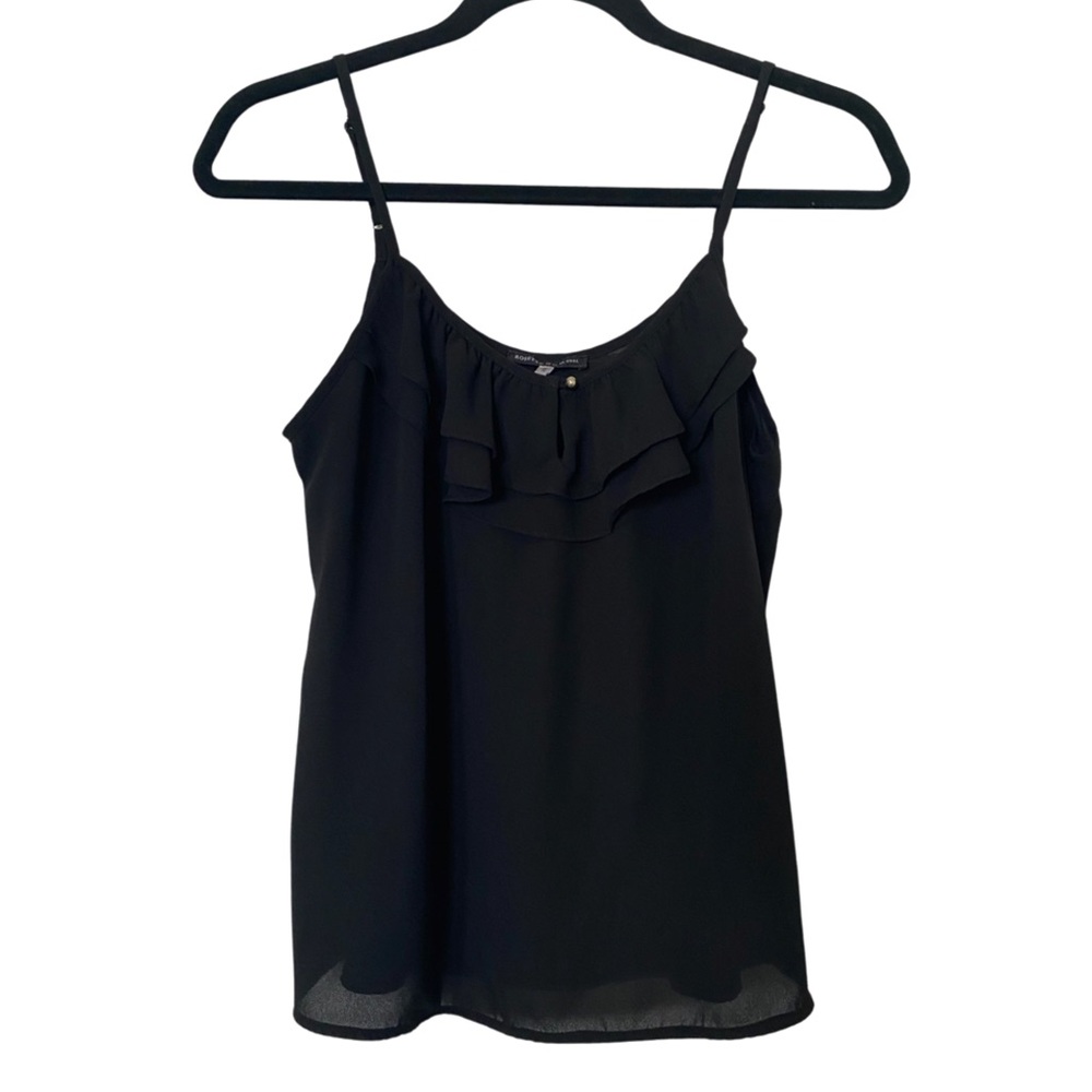 Black Ruffle Key Hole Tank Top - Picture 8 of 11